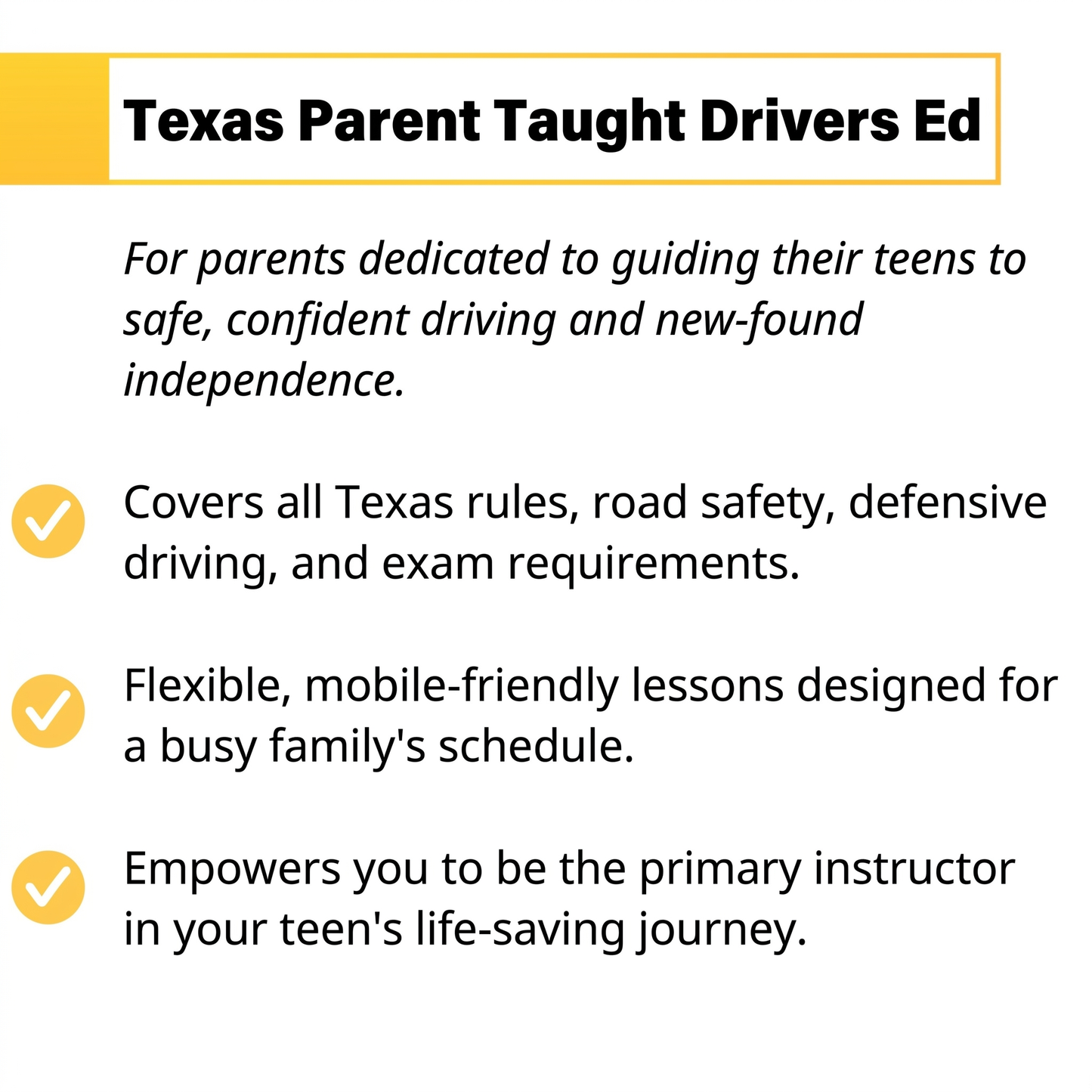 Texas Parent-Taught Drivers Ed Online