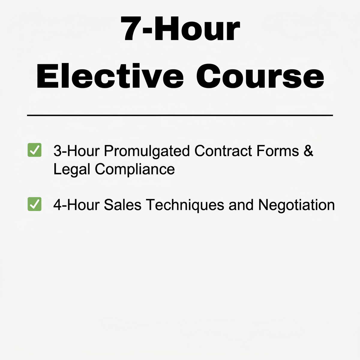 Time2Renew Texas Real Estate CE 7-Hour Elective Course Package covering Promulgated Contract Forms and Sales Techniques