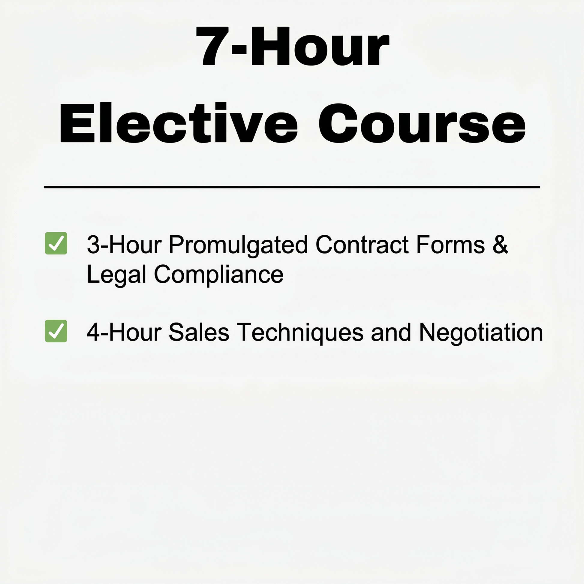 Time2Renew Texas Real Estate CE 7-Hour Elective Course Package covering Promulgated Contract Forms and Sales Techniques