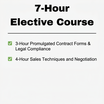 Time2Renew Texas Real Estate CE 7-Hour Elective Course Package covering Promulgated Contract Forms and Sales Techniques