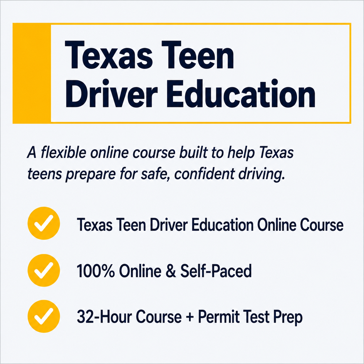 Time2Renew TDLR Approved Texas Teen Driver Education 32-Hour Online Course with permit test prep for safe and confident driving